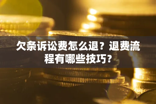 北京欠条诉讼费怎么退？退费流程有哪些技巧？